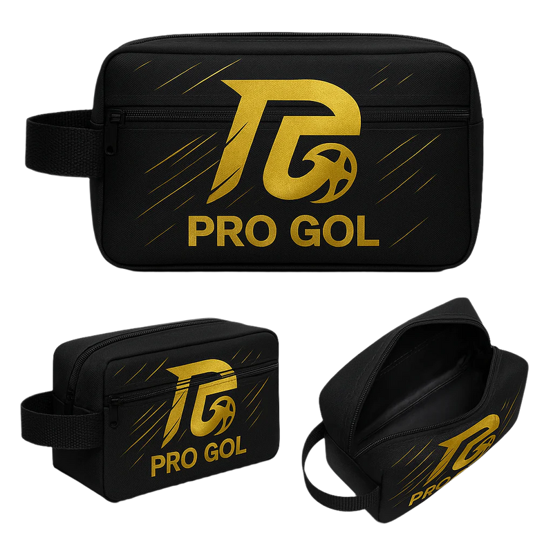 Necessaire Pro Gol Premium – Preta com Logo Dourada
