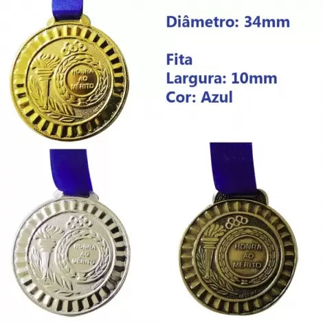 Medalha Gedeval Pequena Ouro 34Mm